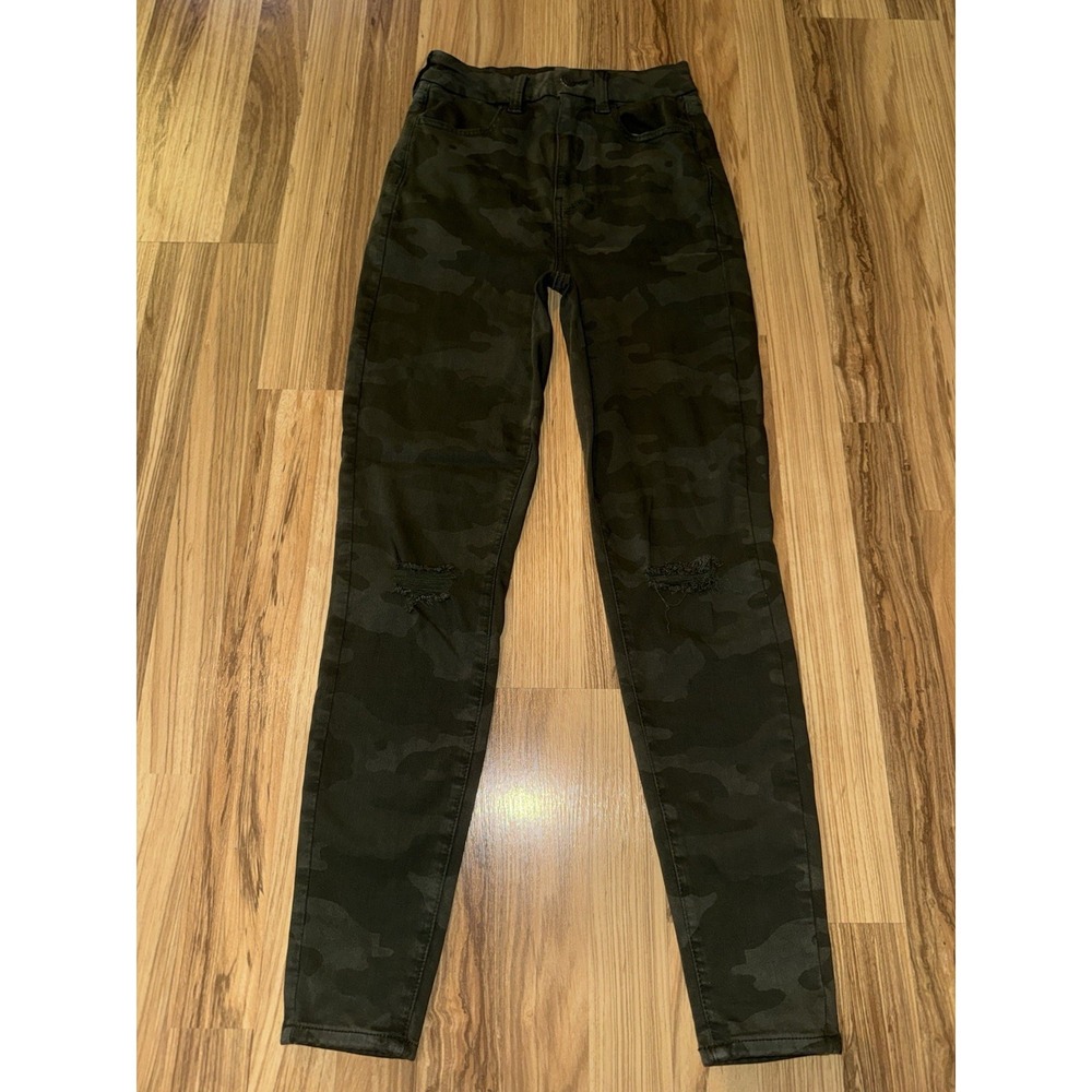 American Eagle Jegging Womens 4 Camo Next Level Stretch Curvy Super Hi Rise Jean